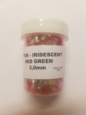 Glitterflakes Irid Red/Green 3mm
